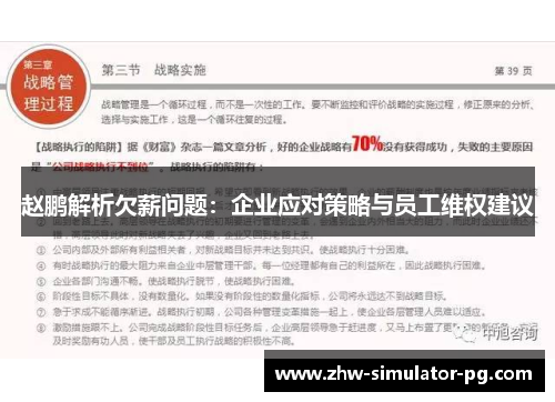 赵鹏解析欠薪问题:企业应对策略与员工维权建议 赵鹏解析欠薪问题:企业应对策略与员工维权建议